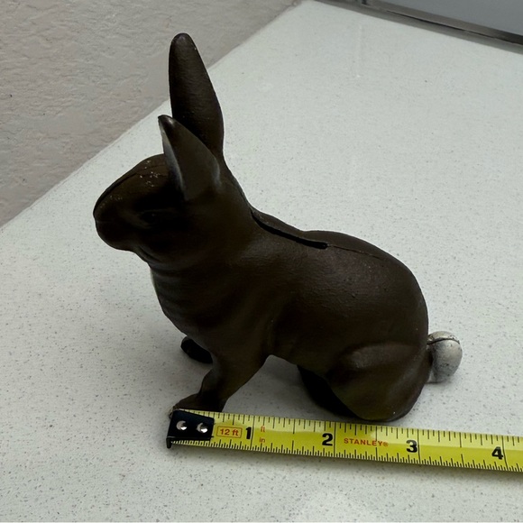 Vintage Cast Iron Bunny Jack Rabbit Slotted Coin Bank - Picture 12 of 13